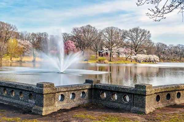 Branch Brook Lake and fountain