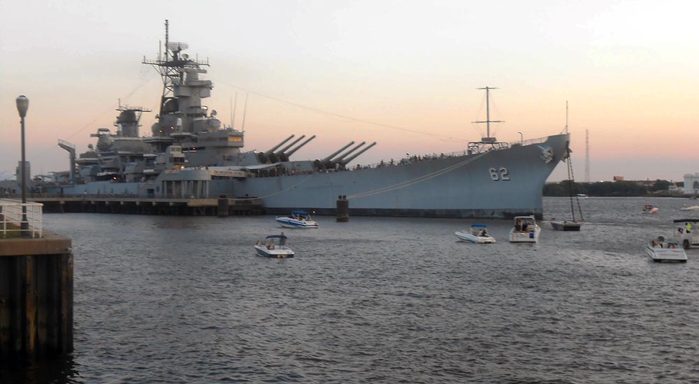 USS New Jersey in the Camden Shipyard