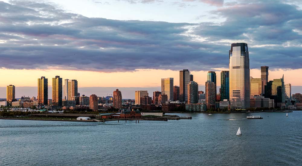 Jersey City on the Hudson River